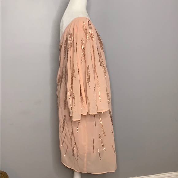 Pink Sequined One Shoulder Plus Cocktail Dress 14W - Picture 7 of 12